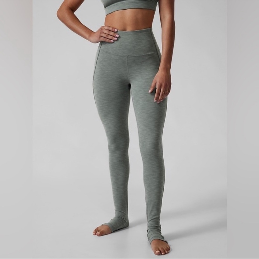 ATHLETA Elation Over The Heel Tight Leggings
Extra Long Heathered Green NWT XXS